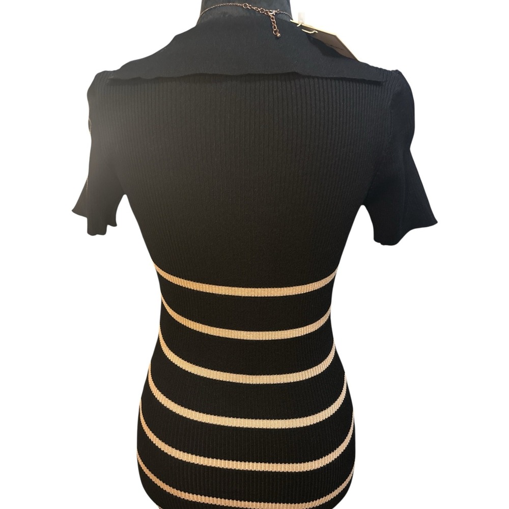 Black and Tan Striped Maxi Dress-NWT - Picture 4 of 9